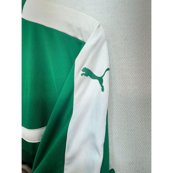 Puma Mens DryCell Soccer T-Shirt Size XL Green Striped Sportswear Short Sleeve - Picture 3 of 12